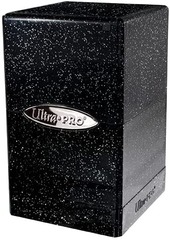 Glitter Satin Tower Deck Box - Black